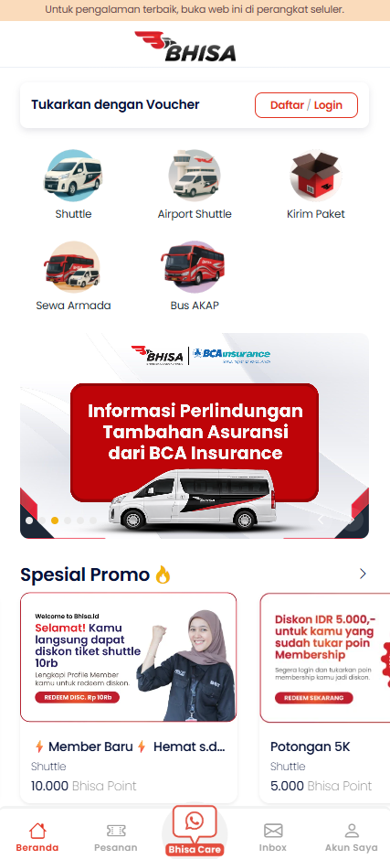 Aplikasi Pemesanan Shuttle Online